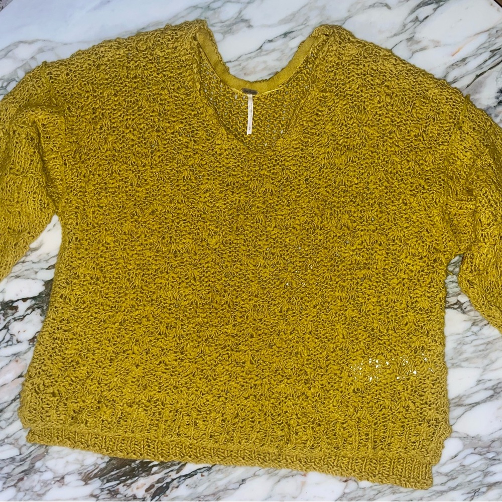 Free People Gold/Yellow Sweater